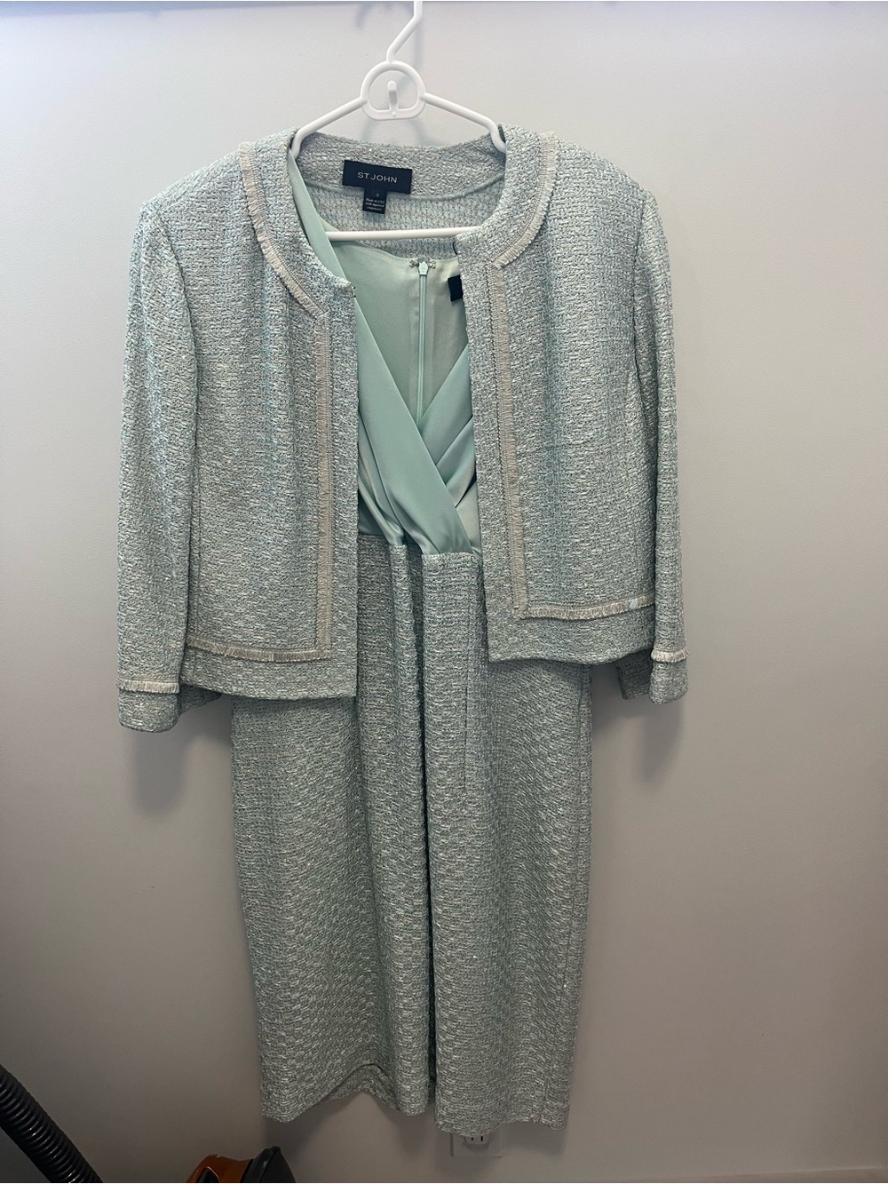 St. John Mint Green Tweed Jacket with Coordinating Dress